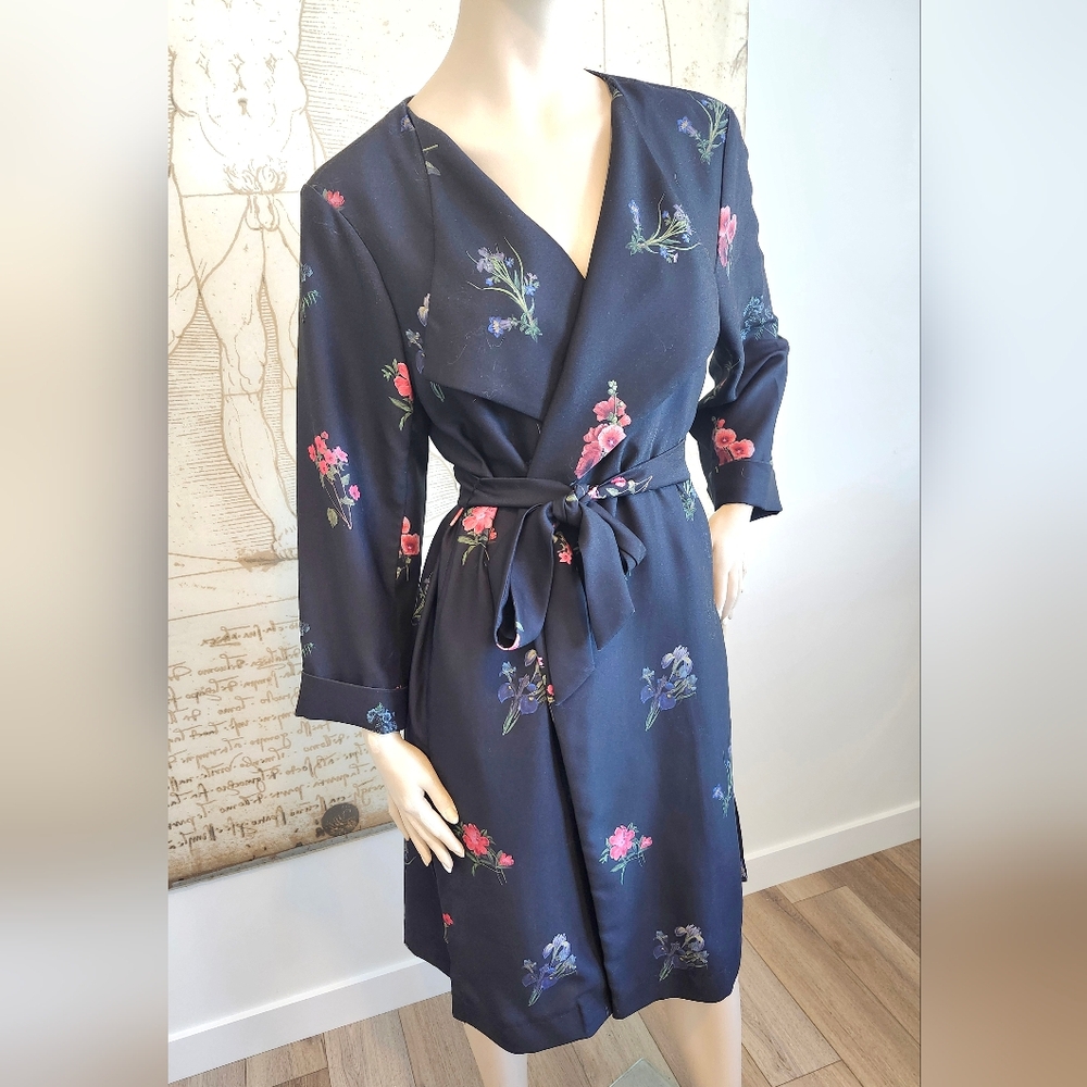 Floral Black Coat/Dress/Blazer